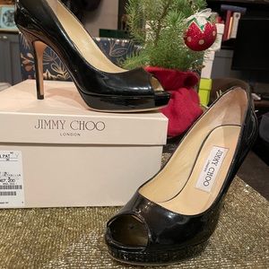 Classic Black Peep Toe Jimmy Choo sz 35